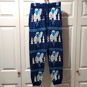 Cozy Blue Yeti Print Women's Pajama Pants